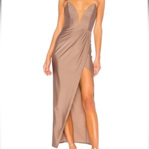Revolve Jake Gown in Taupe
